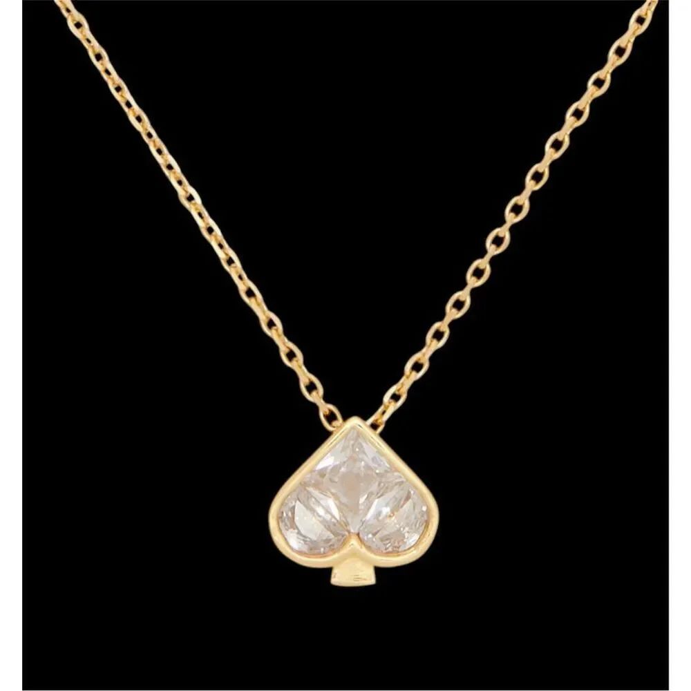 Kate Spade NWT So Spade clear Crystal/ gold necklace